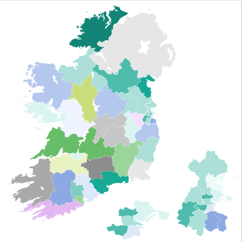 Model for this:

☘️ Sinn Féin: 49 seats (+10)
🔵 Fine Gael: 39 seats (+1)
🟢 Fianna Fáil: 36 seats (-12)
🟪 Social Democrats: 22 seats (+11)
🌹 Labour: 9 seats (-2)
👩🏼‍🤝‍👨🏻 Independent Ireland: 4 seats (nc)
🟠 Aontú: 3 seats (+1)
📕 PBP-S: 1 seat (-2)
🌻 Green: 0 seats (-1)