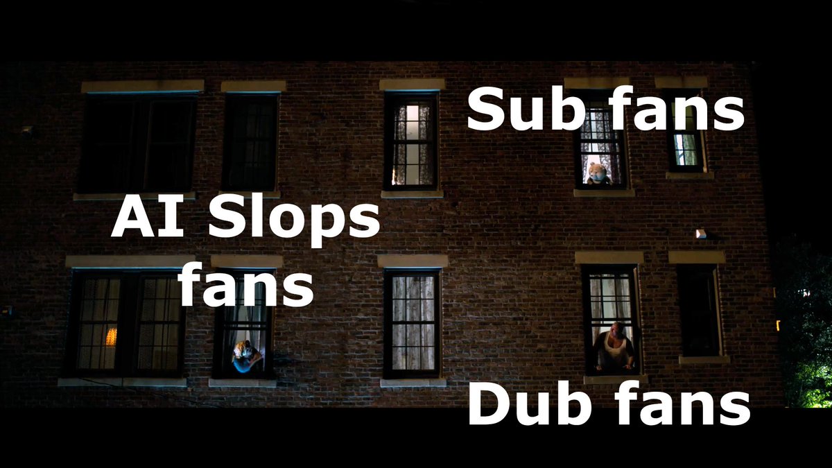vaaaaapanda's tweet photo. They're the enemy now. #sub #dub #subvsdub #aislops #meme https://t.co/FAvWoGvuvP