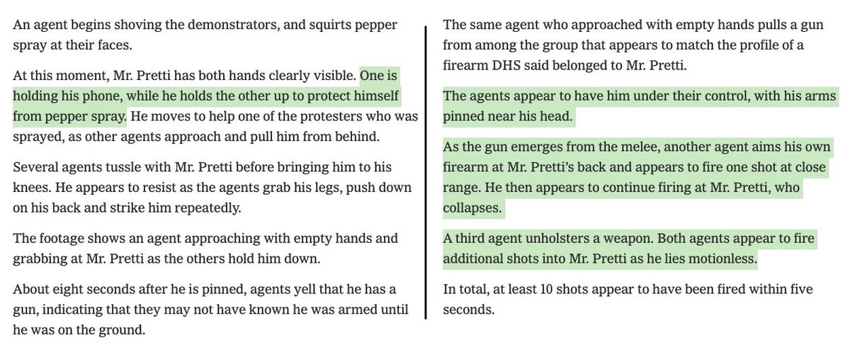 They didn't know he had a gun when he approached.

He was holding a cell phone and videoing them.

They discovered the gun after they pinned him to the ground, and one agent took it away. Only then did they shoot him 10 times.

Bovino is a lying turd.