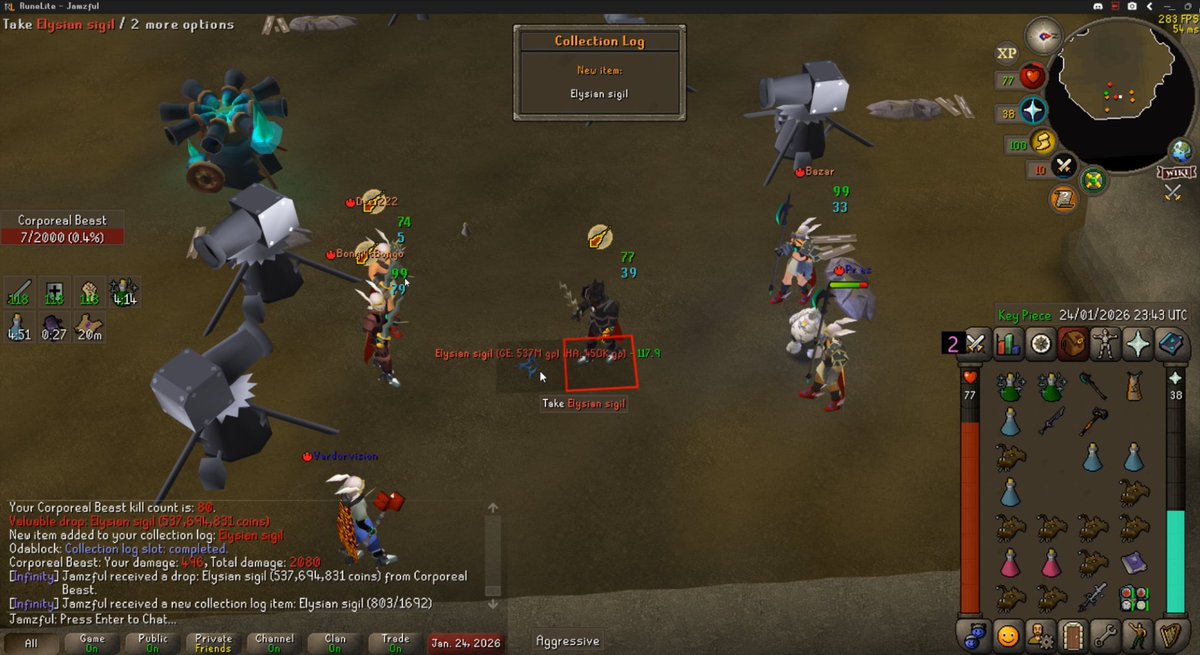 Elysian spirit shield 80 kc for clan bingo