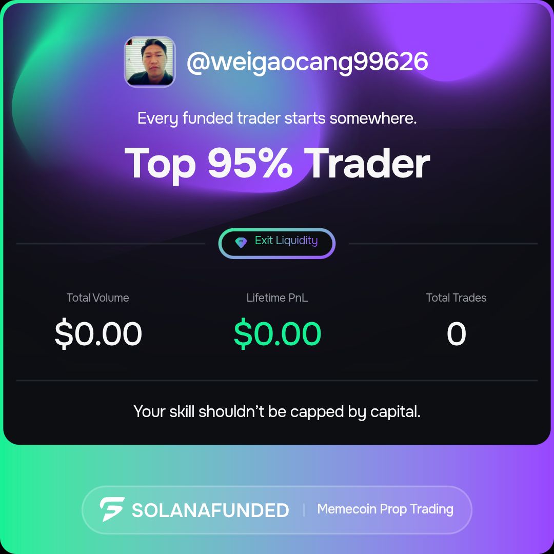 I’m outperforming others, how about you?

Check here → solanafunded.com/ref/weigaocang… #Solana #Memecoins #Trading #Crypto