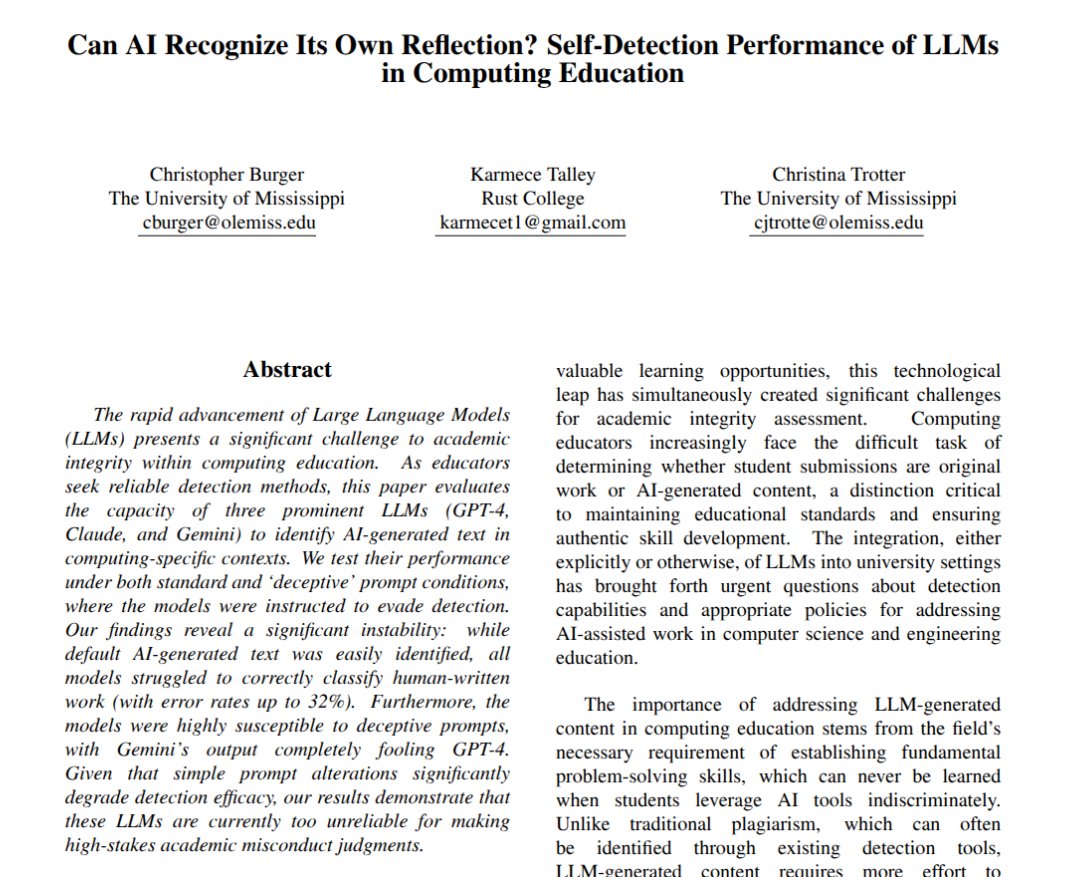 Self-detection paper abstract