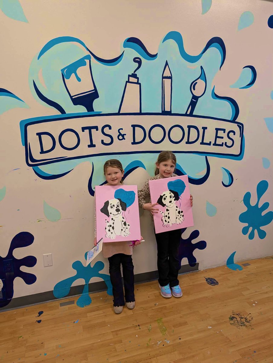 8 is great! Lila and 9 of her best friends enjoyed painting today at Dots and Doodles Art Studio Wexford. Happy 8th Birthday LJB, we love you! 🎂 🎨