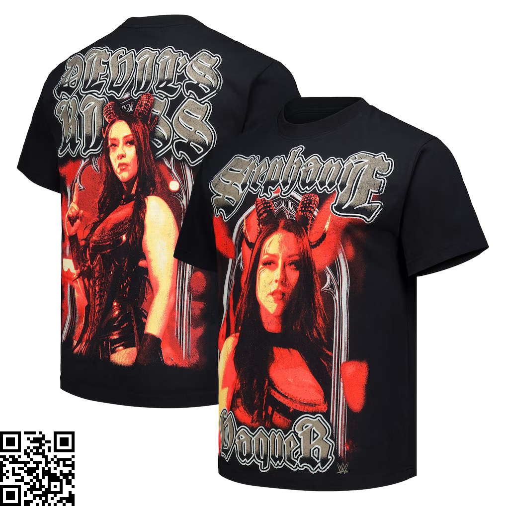RenegadeEnigma's tweet image. Step into The Dark Angel’s world 👿🔥 Rock Stephanie Vaquer’s ‘Devil’s Kiss’ tee and show you’re ready for her Lucha Libre domination! Get yours here: wwe-shop.sjv.io/3JbRkA #WWEShop #StephanieVaquer #DevilsKiss #RAW #WWEUniverse