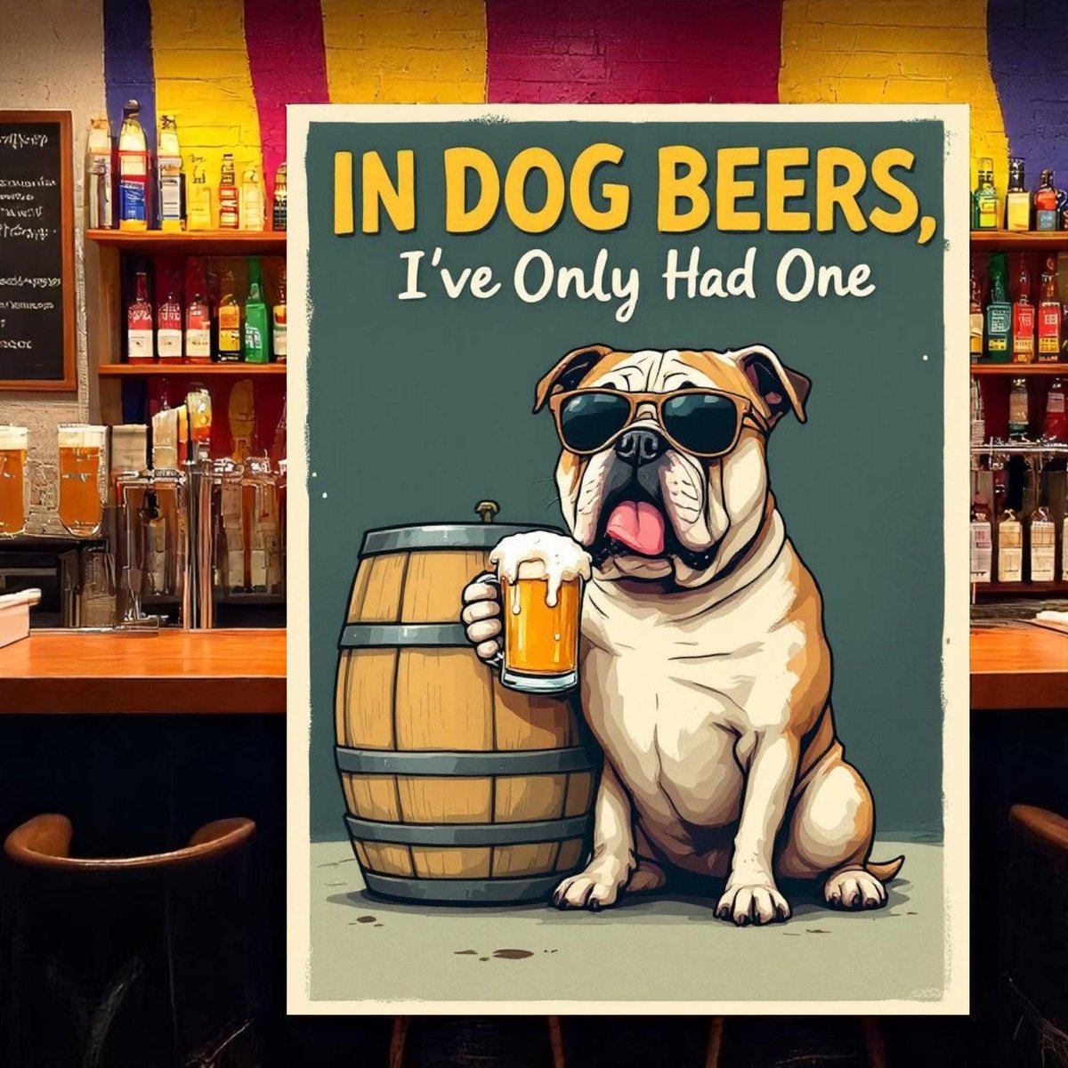 arlissbryant's tweet photo. In Dog Beers I've Only Had One – Funny Aluminum Bar Sign https://t.co/rxndvsWdI6 #Etsy #kitchenconnection #CustomWallArt https://t.co/dUqJ6ruq8K