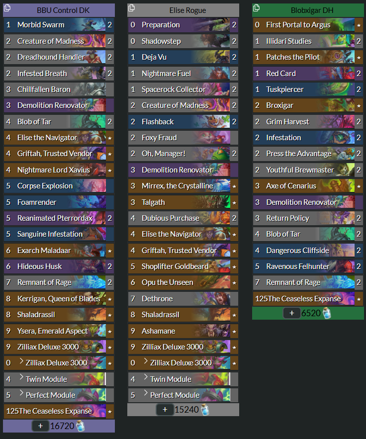 G469620573's tweet photo. Waste 11 hours for qualfing to mtq, unbeatable lineup 10-0. dk🤮. Imagine how people try counter dh with cleaner. 
Rogue: 7-0
DK: 6-2
DH: 7-1
Decks: https://t.co/NlJQQAnafb https://t.co/Hk2EK4NKOn