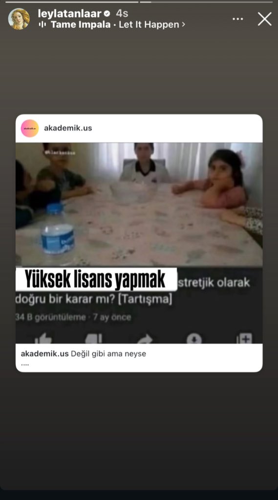 #LeylaTanlar ınstagram story güncellemesi! 🎓