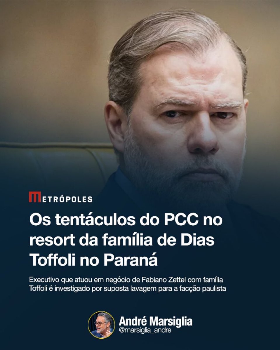 COISAS QUE NÃO PODEMOS ESQUECER :

Como andam as investigações sobre o resort ligado a Dias Toffoli?