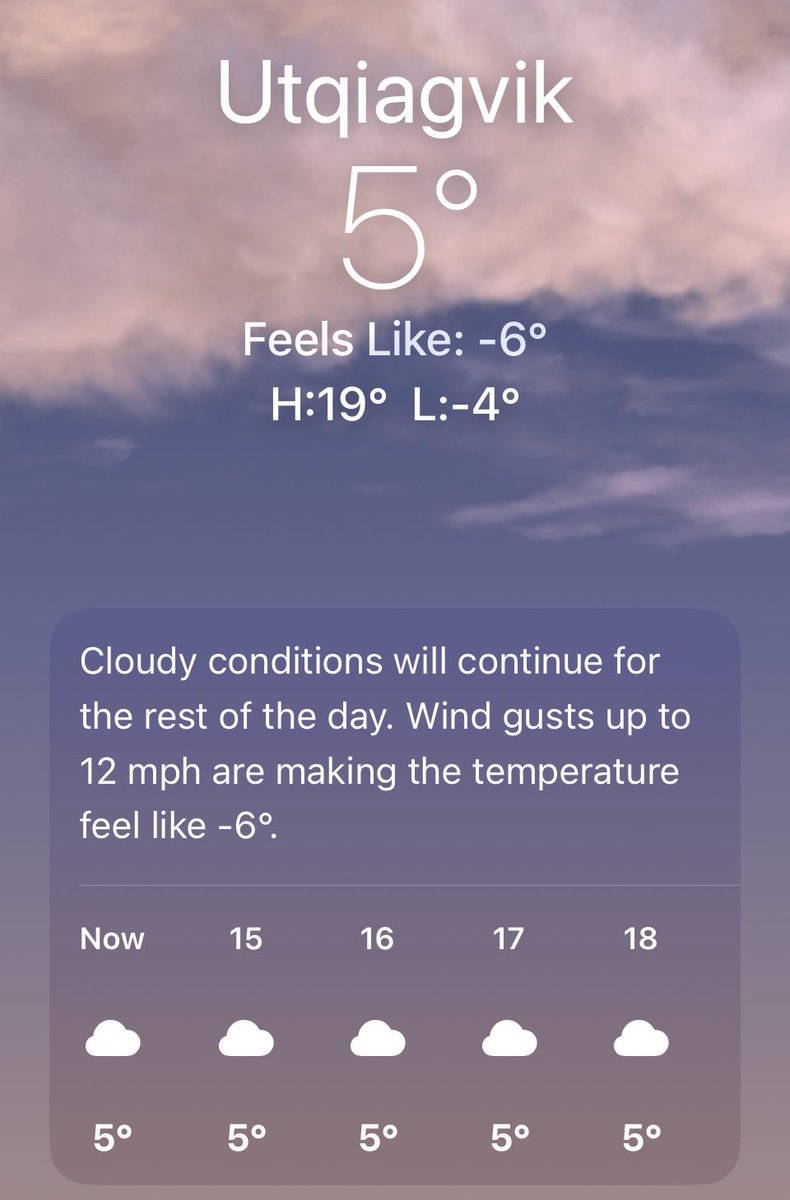It’s colder here than it is in Utqiagvik…