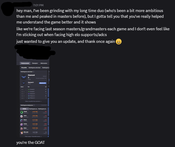 Got blessed with some awesome positive feedback from a coaching client today