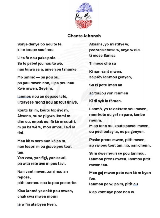 Pandan w ap prepare ou epi w ap veye 8 è PM pou w kapab vin patisipe nan espas la avèk nou talè konsa, Pwezi Libète ap envite w fè lèkti yon bèl tèks pou w kapab sikre kè w ak lanmou.
Bon lèkti kanmarad ✅