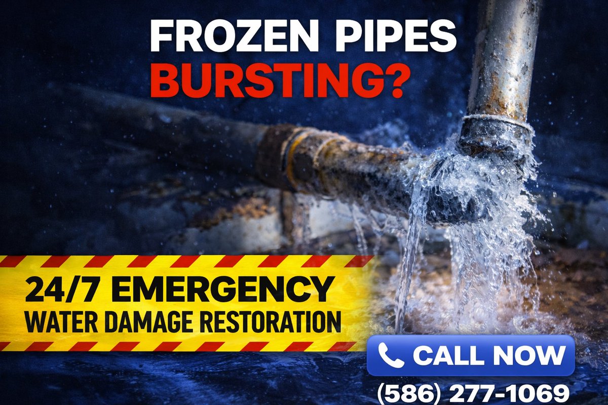 PrimeRestoratio's tweet photo. Frozen pipes are bursting across the area right now.

If water is leaking into walls, ceilings, or floors, every minute causes more damage and mold risk.

📞 Call now 

#MICHIGAN #MACOMB #TROY #OAKLANDCOUNTY #FREEZE https://t.co/ctgkFi0PZK