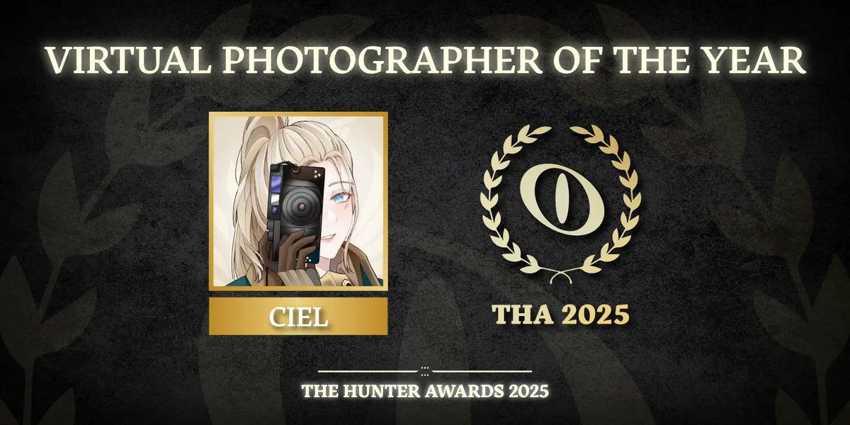 THE HUNTER AWARDS 2025

VIRTUAL PHOTOGRAPHER:  The winner is...

<a href="/Ciel13th/">Ciel XIII 📸</a>