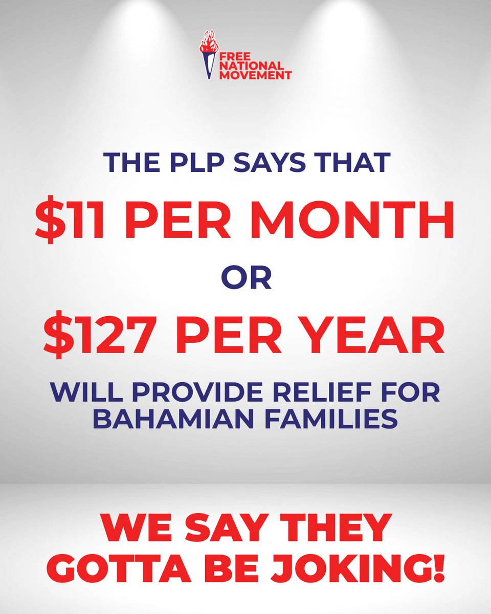 The PLP have the audacity to think that the same amount of money that can buy you chicken in the bag is going to provide relief in a country that is in the top ten most EXPENSIVE places in the world.

$11 a month is insulting. 

#WeWorkForYou #FNM2026 #VAT #Finance #FNM