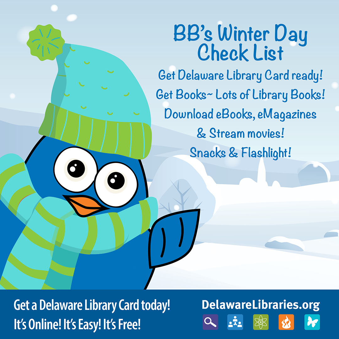 DELibraries's tweet photo. Winter day essentials! Check out our eMedia collection of eBooks, eMagazines, streaming movies & more! https://t.co/gNNLq3wjCb | Get a library card online and start enjoying today! https://t.co/QFUdpuHGqh #DELibraries https://t.co/0a8a6A7Esf