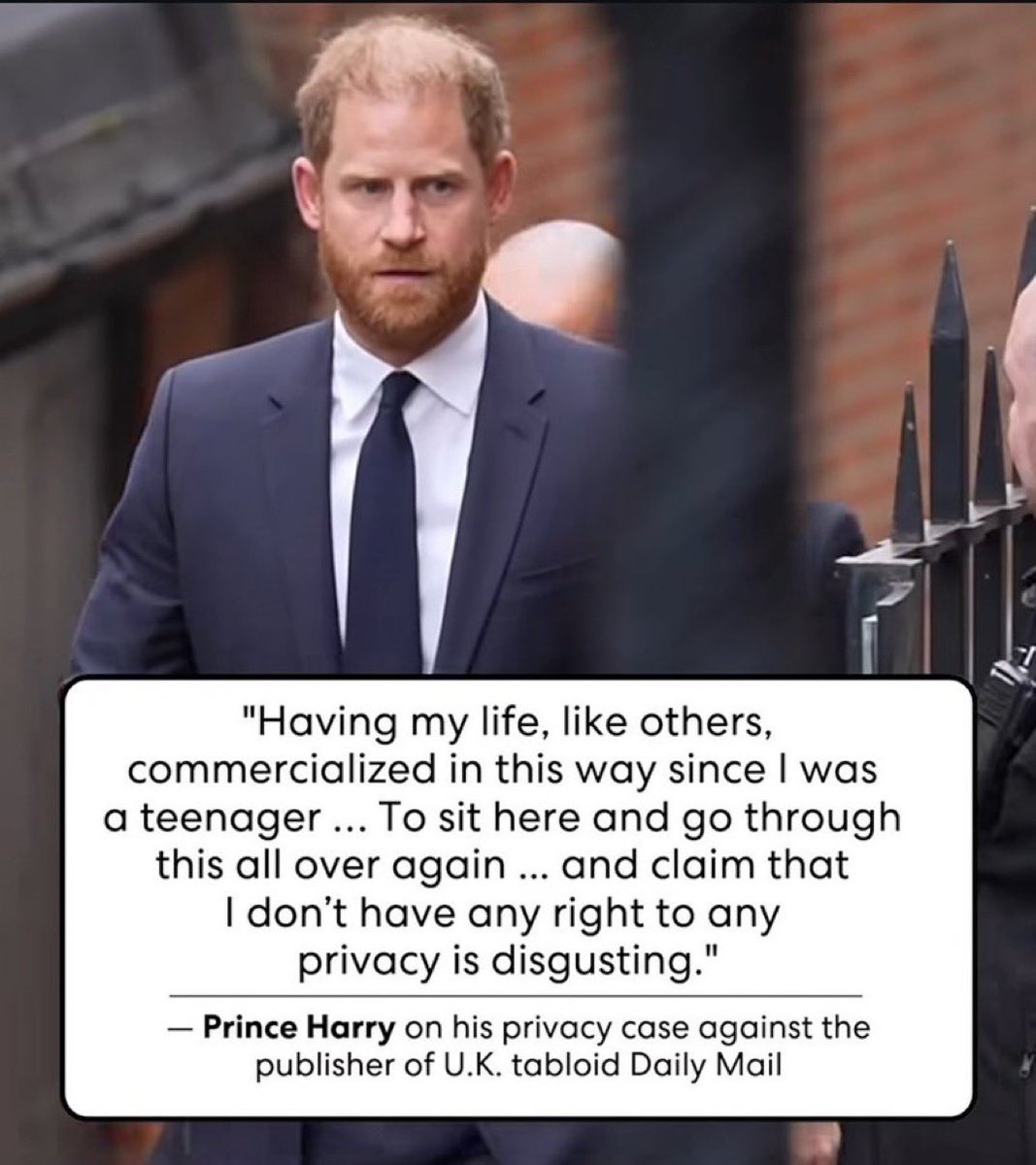 according2_taz's tweet image. I’m sure his family felt the same, when Harry breached their privacy on Oprah, Netflix and in SPARE? Rules for thee but not for me… hypocrite.