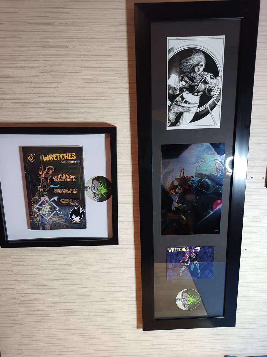 I want to thank <a href="/RoachWrites_/">Roach✍️</a> for this gorgeous package of goodies. I minted one of his Wretches comics and am very pleased with quality and attention to detail. On my wall of favorite art and collectables.
