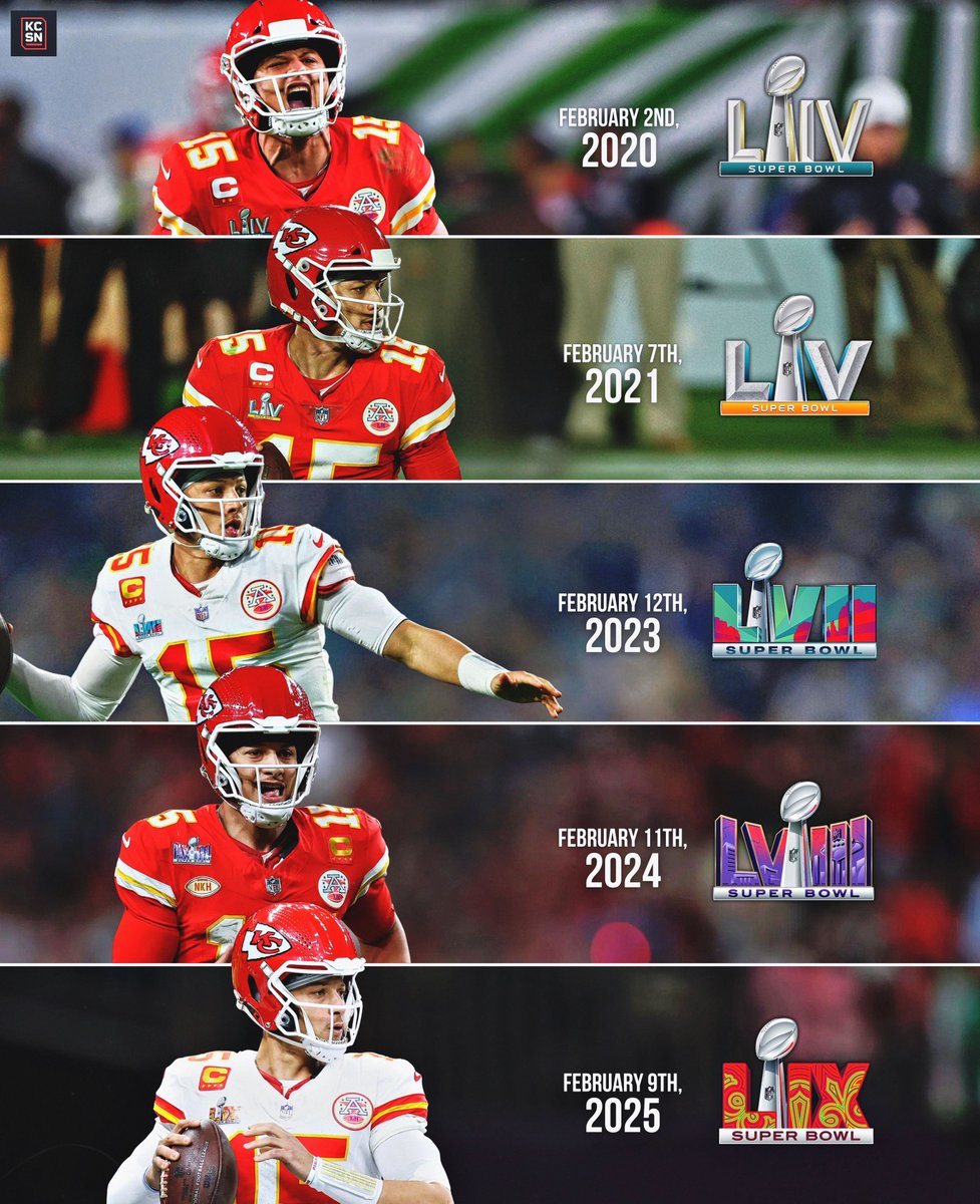 KCSportsNetwork's tweet image. Reminder: Only 1 team and 1 QB in NFL history have appeared in 5 Super Bowls in a 6-year span

The Patrick Mahomes-led Kansas City Chiefs 💪