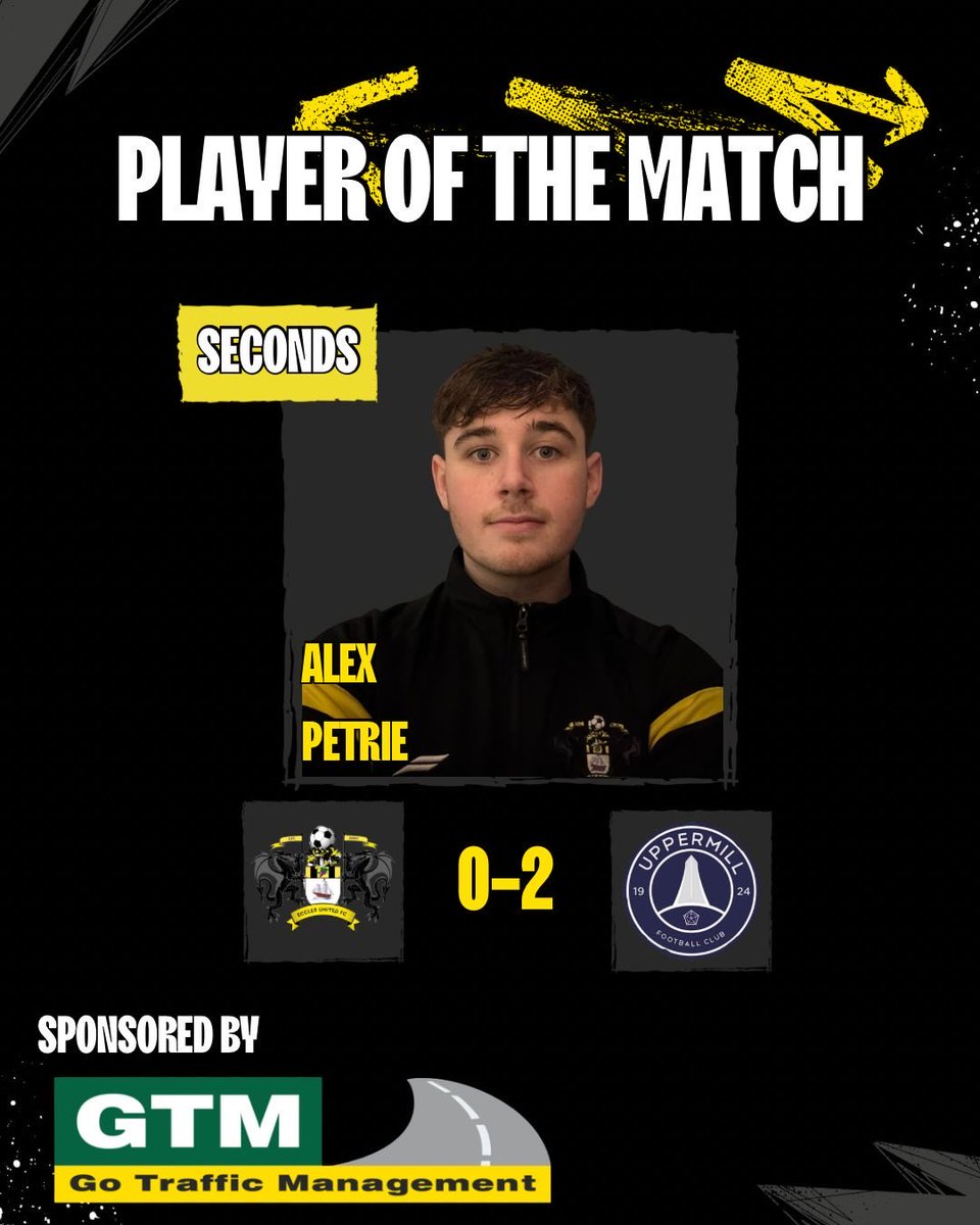 RESERVE RESULT

75 minutes 0-0 and just 2 quick goals by a good Uppermill team. A real cup tie where we are unfortunately on the wrong side of the result.

Man of the Match is sponsored by Go Traffic Management Limited

#UTE🎗