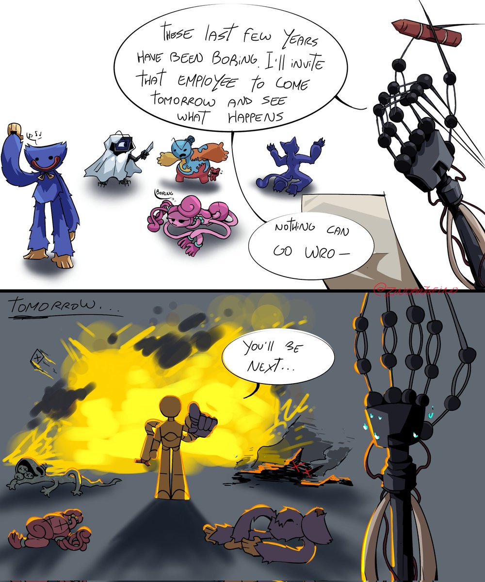 zinoartisfino's tweet photo. The events of chapters 1-4 all happened in a single day, right?
#PoppyPlaytime https://t.co/jkrfiNurh6