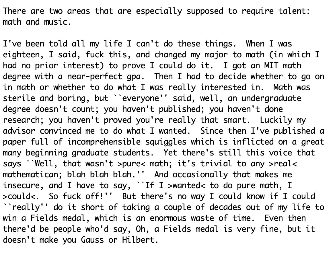 Can everyone do serious math, or what? (Big twitter arguments about that recently.) I had a strong opinion in March, 1988, I have just discovered. Part 1 of 2:
