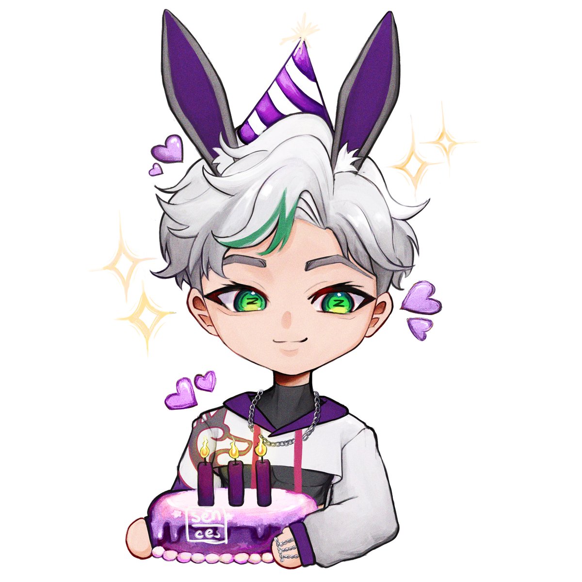 Zigzag_alx's tweet photo. BDAY STREAM IN 1HR!!
Lots of game with friends!🥰💜 
Come hang with your bunny boy and his wolf girl
https://t.co/vCbeGEEJM0 
#ZigzagSketch #SteamySophy 
🎨: @sencesaregone_ &amp; @econekokun https://t.co/FF1sBqLWBu