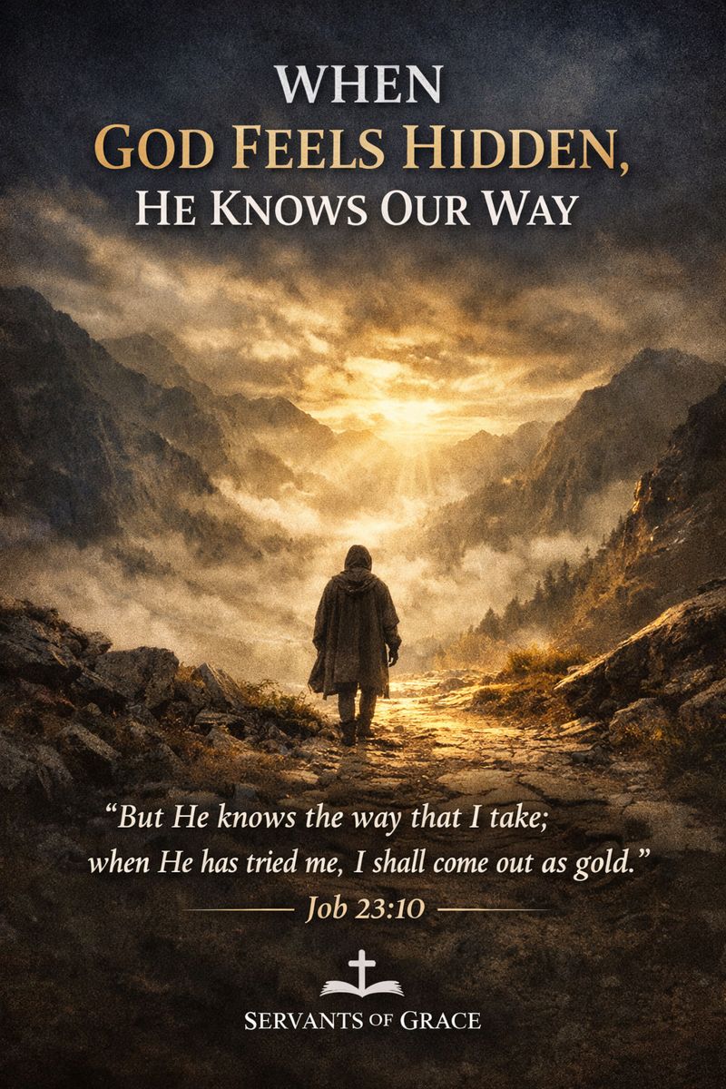 Servantsofgrace's tweet image. When God feels hidden, He has not lost sight of you.
The Refiner knows the way you take, and every trial is measured by His wisdom and love. 

Listen or watch here: servantsofgrace.org/job-23-when-go…
