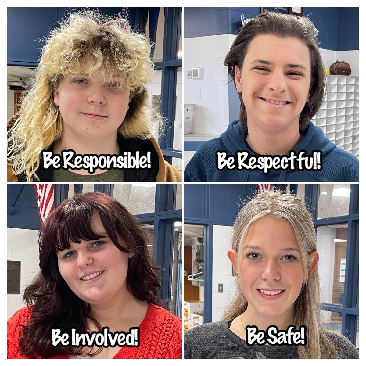 PBIS Students of the Week!

Quarter 2, Week 8

Congratulations to Jacob, Sam, Brianna, and Mackenzie!

💛❤️💚💙