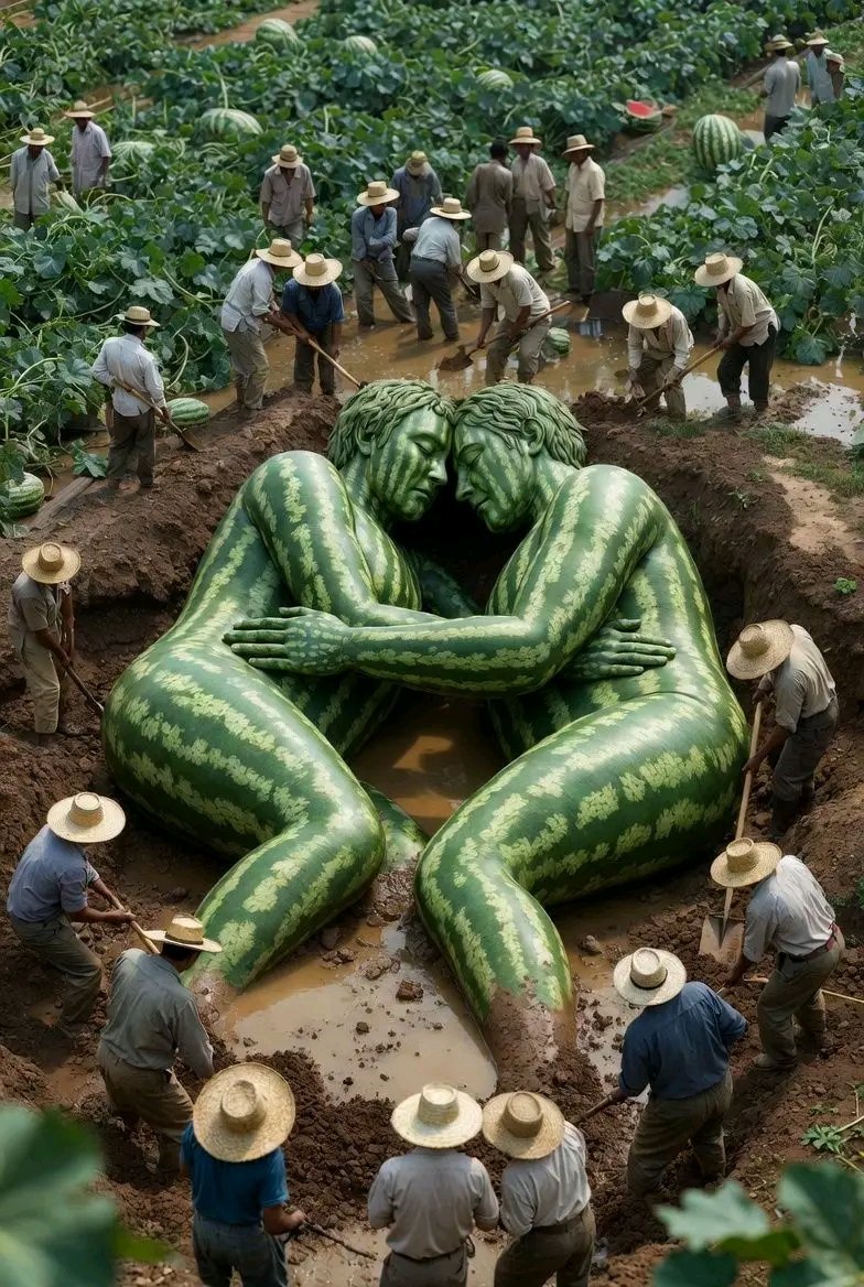 Agrieconom's tweet photo. Harvest of Human Kind ππ
Hashtags:
#SurrealArt #WatermelonHumans #OrganicFantasy #NatureAndHumanity #LivingEarth #ConceptualArt #DreamlikeVision #FarmSurreal #VisualMetaphor #CreativeArt https://t.co/7fSdPtfqab
