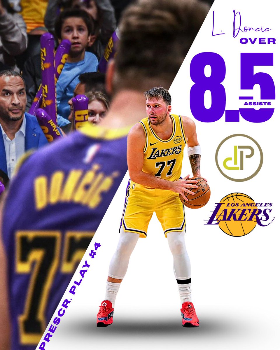 DoctorProfit's tweet photo. 🩺PRESCRIPTION PLAY #4 | NICO HARRISON

💊Luka Doncic
🍽️Over 8.5 Assists (-112)
🎯LAL vs DAL | 8:30pm ET

Labbed w/ @austinsprops @a1fantasy23

❤️if tailing!

Dallas traps and blitzes Luka on pick-and-rolls, forcing him to pass. He responds by finding open teammates on lobs and kickouts—exactly what happened when he dropped 11 assists against them earlier this year.

He is 2/3 on assists vs Dallas historically. We still sit at 8/12 vs bottom-15 restricted area assist defenses (5/6 without Reaves). Dallas ranks bottom 10 in assists allowed (last month) and 24th in restricted area assists

JJ Redick called Luka out after last game for ball movement. Luka agreed, saying "the ball needs to move more." He had 5 assists in the second half after that talk. Expect him to come out looking to distribute in this revenge game. 🩺