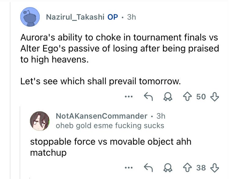 lightofd4wn's tweet photo. this rora vs. ae matchup summary hahahahhahahahahhahha https://t.co/ww8kE8U3zi