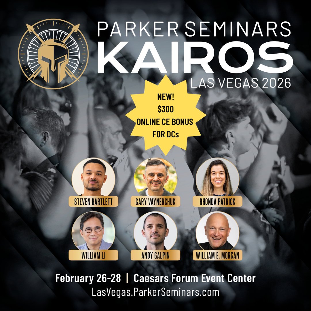 ParkerUniv's tweet image. DCs attending Parker Seminars will receive a $300 credit toward Online CE through Parker Success Academy.
lasvegas.parkerseminars.com
Credit will be emailed after the live event.
#chiropractic #ParkerVegas