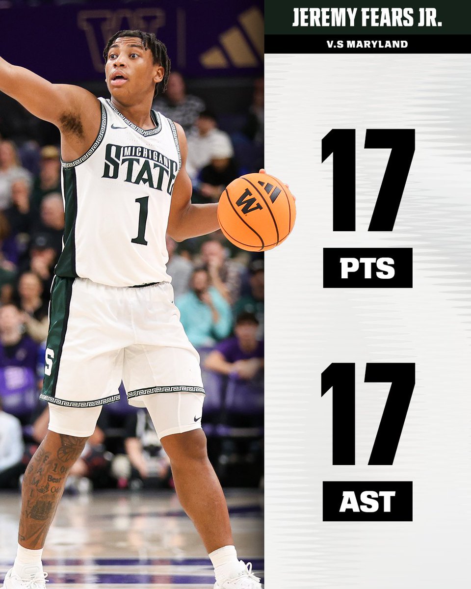 ESPNInsights's tweet image. Jeremy Fears Jr. is the first player in Big Ten history to have 17 points and 17 assists in a game 👏