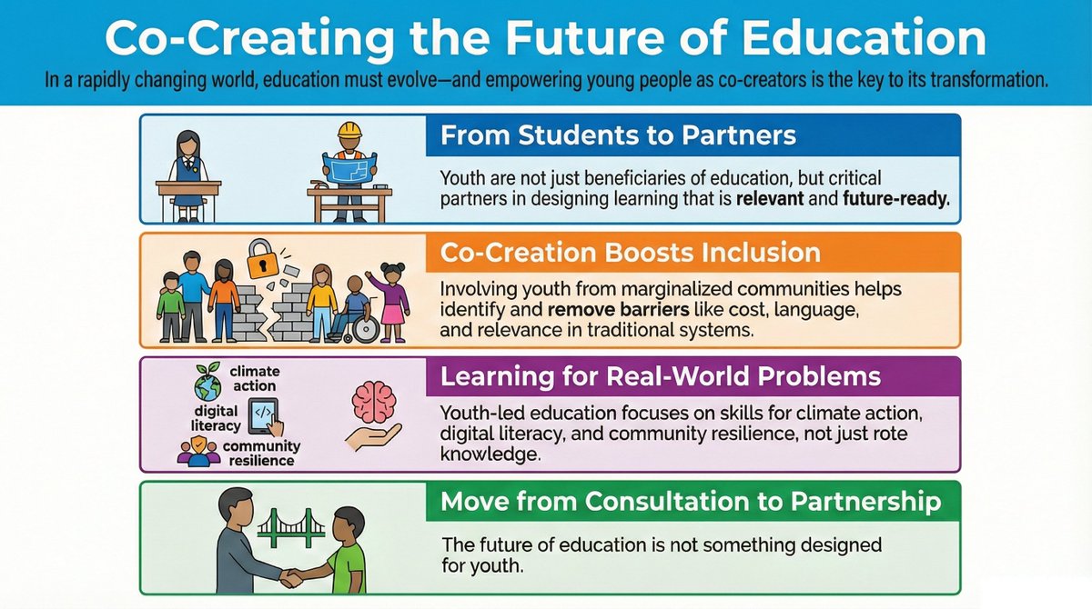 OlumideIDOWU's tweet image. Co-Creating the Future of Education!

In a rapidly changing world, education must evolve-and empowering young people as co-creators is the key to its transformation. #YouthInAction #InternationalDayOfEducation