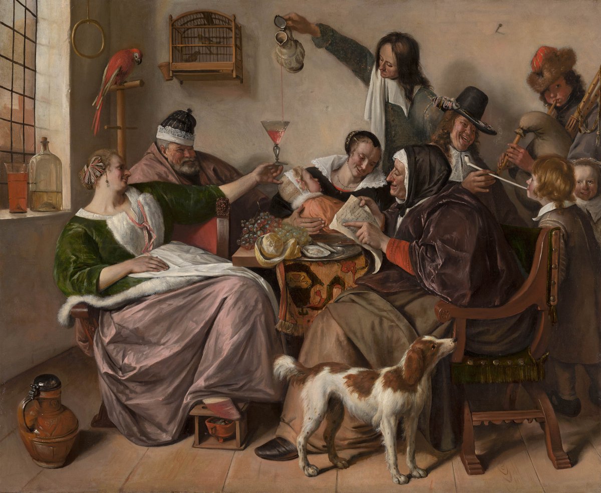 Goudriaan2's tweet photo. ‘Soo voer gesongen, soo na gepepen’
'As the Old Sing, So Pipe the Young'

Jan Steen, ca. 1668-1670 
#Mauritshuis https://t.co/mdg0j3LOwP