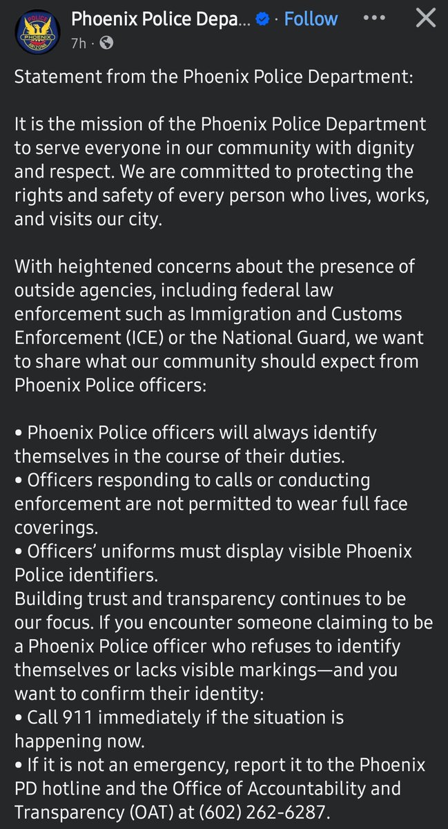 This is all the more relevant today.

DHS is not walking, but racing into creating conditions that will only lead to more bloodshed.

Even police departments with historically bad reputations are distancing themselves, to convince the public they aren't the same.

Read the room.