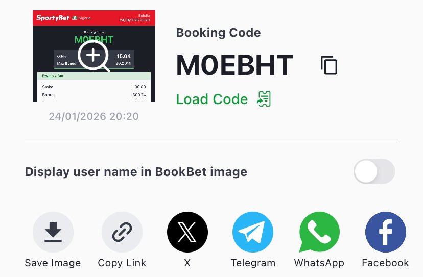 15 odds ♻️♻️♻️♻️

M0EBHT

Green luck 🍀

#samuelchukwueze #victormoses #victorosimhen #efcc