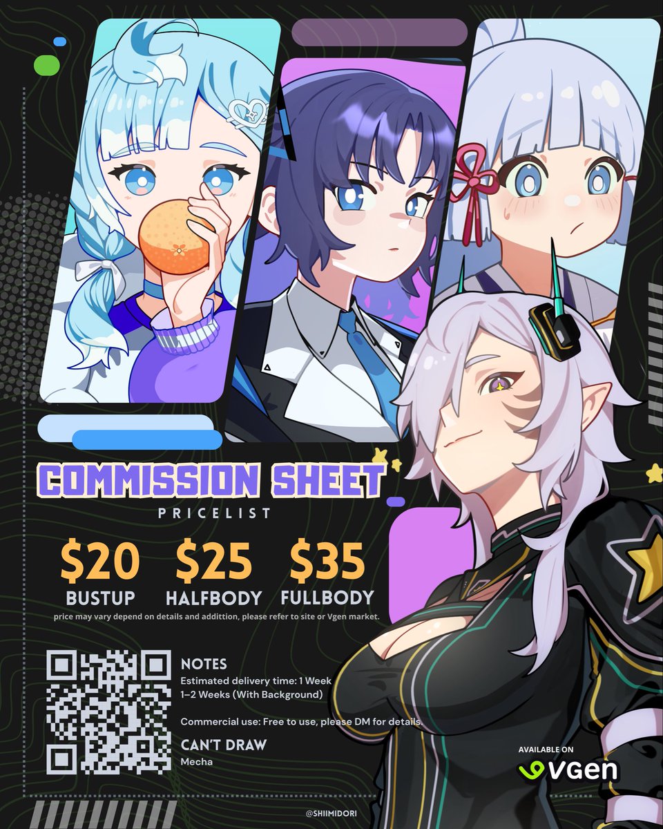 (Retweets are rily appreciated as always!)
Hello! I am open for commission again don't hesitate to ask me anything at my DM or my Discord: shiimidori#6109 #commissionsopen #commissionopen #commissions #Commission #commissionTH #commisionart #fanart #illustrations #VGenOpen
