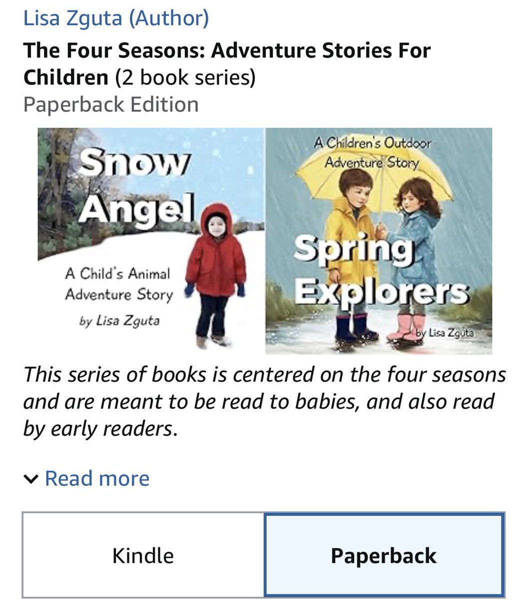 LisaStoryWriter's tweet image. Snow Angel &amp;amp; Spring Explorers
Available in paperback 
#earlyreader #picturebook 
amazon.com/The-Four-Seaso…
