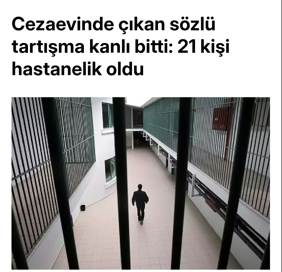 10 kişilik koğuşlarda 50 kişi yatarsa
Olacağı bu malesef!! <a href="/yilmaztunc/">Yılmaz TUNÇ</a>

Sakarya'nın Ferizli ilçesinde bulunan 2 No'lu L Tipi Kapalı Ceza İnfaz Kurumunda adli suç koğuşunda bulunan hükümlü ve tutuklular arasında yaşanan sözlü tartışma sonrasında çıkan kavgada 21 kişi yaralandı.