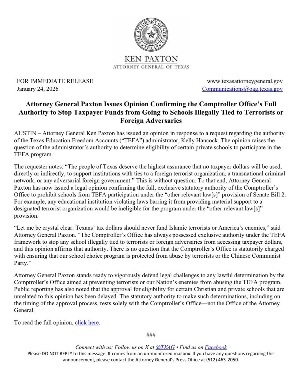 Attorney General Ken Paxton tweet media