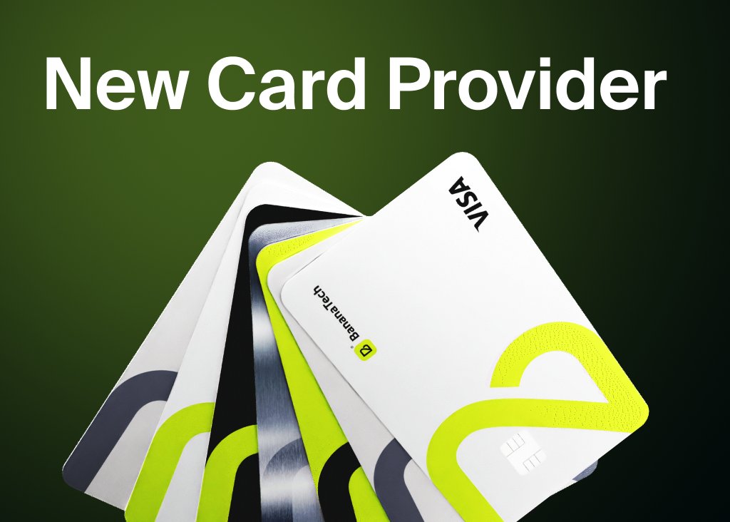 🚀 New card provider added to Bananatech!

We continuously expand our infrastructure by integrating new banks and payment systems.
We now work with 12+ providers, and this number keeps growing.

More providers = more stability and better conditions for your business.

#Bananatech