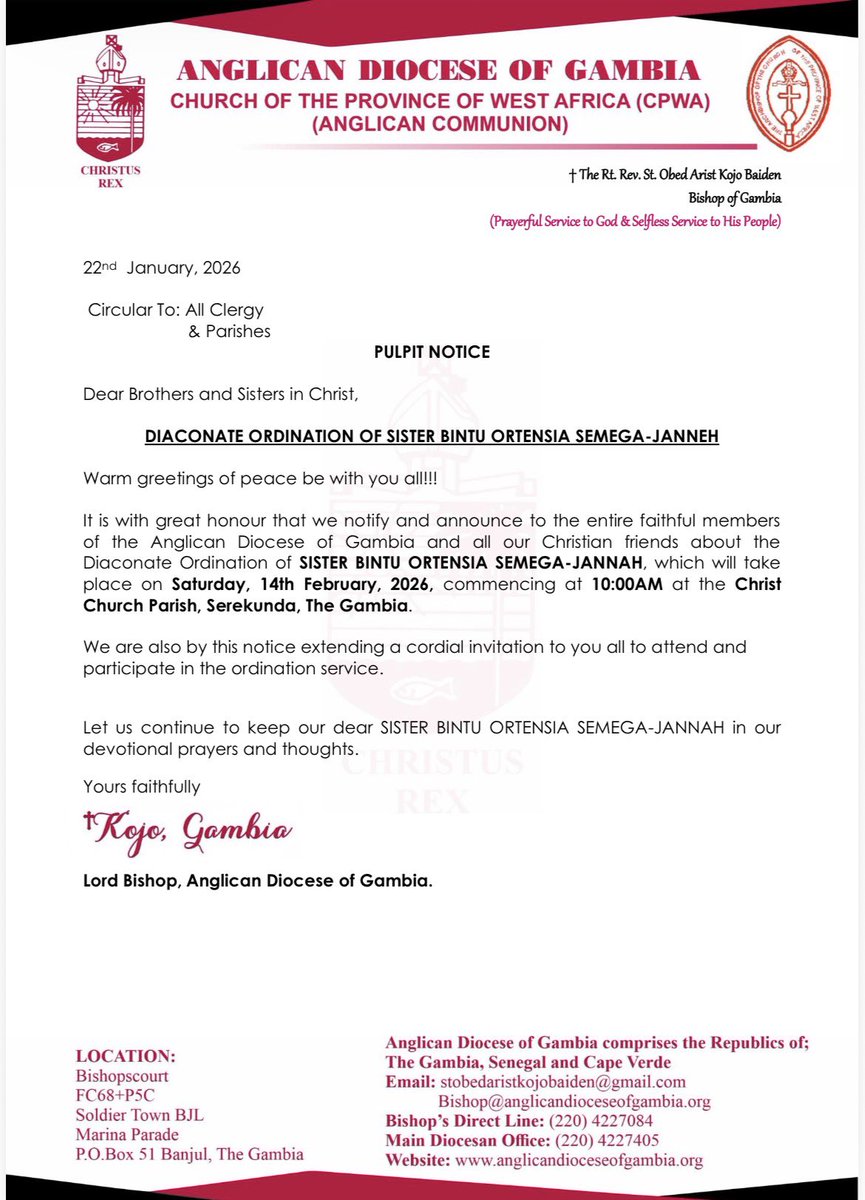 anglicandio's tweet photo. Notice from the Diocese: https://t.co/gBIcFpKJvA