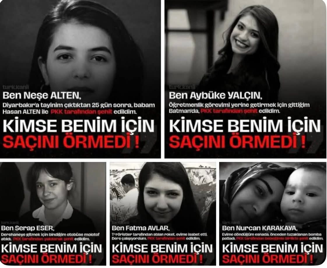 PKK'lı şrefsizler ŞEHİT etti 

Kınamayan susan saçını örerek destek olan 

KİM VARSA ALLAH onlarında evine iki katını VERSİN.