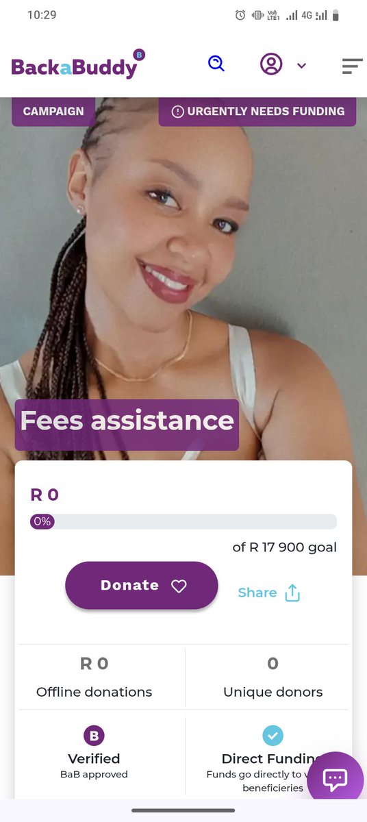 Hi guys

I humbly request your assistance with paying my fees so I can finish my degree. Your assistance of any amount will be highly appreciated.