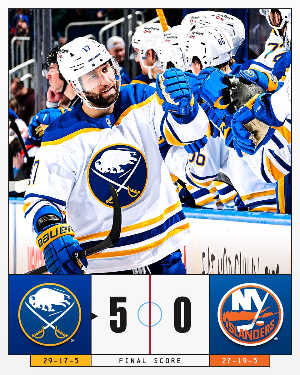 NHL's tweet image. SHUTOUT FOR THE @BUFFALOSABRES 📣