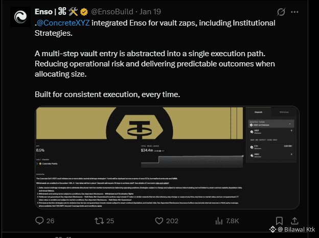 🚀 Why is $ENSO  pumping today? here is the reason, ENSO’s move isn’t random  there are real catalysts behind it ENSO is positioning itself as DeFi infrastructure, not a hype-driven token.
<a href="/EnsoBuild/">Enso | ⌘ 🛠️</a>