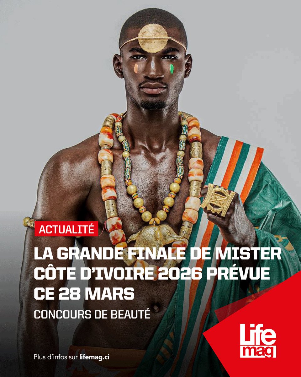 #EVENT 🔴 Mister Côte d’Ivoire 2026 : Le plus bel homme de Côte d’Ivoire 🇨🇮 connu ce 28 Mars ! Qui succédera à Josué Coulibaly ?
La grande finale se tiendra au Palais de la Culture 📍😍🔥

#lifemagci #MisterCoteDIvoire2026