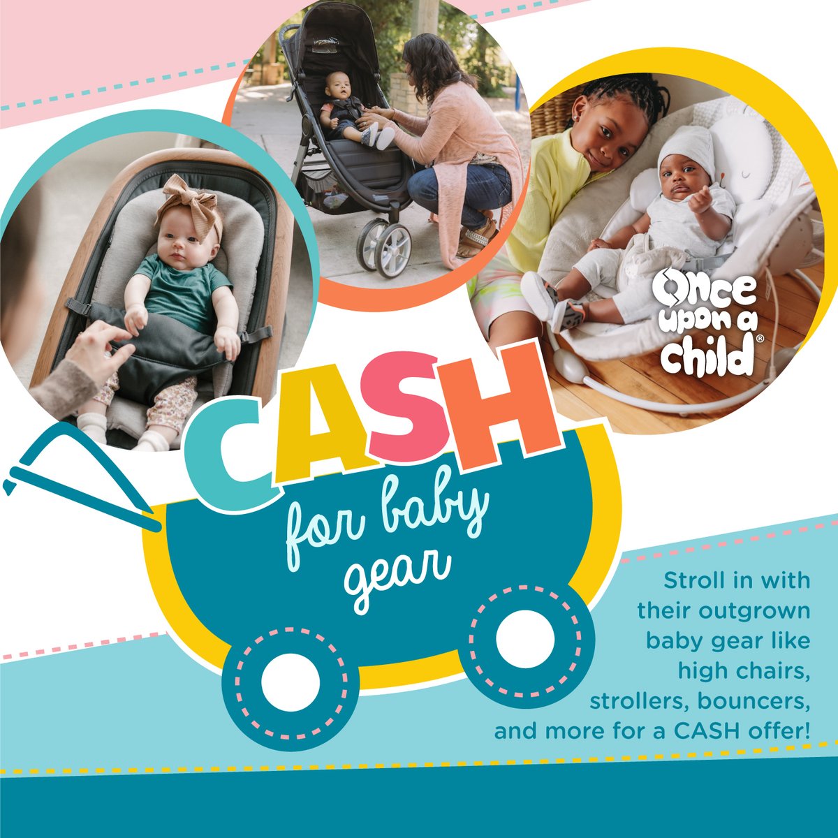 OUACVALPO's tweet image. Don’t let bulky baby gear overwhelm your home! Sell those outgrown items to Once Upon A Child for CASH on the spot! #onceuponachild #childrensresale #babygear #babyresale #sellbuyrepeat