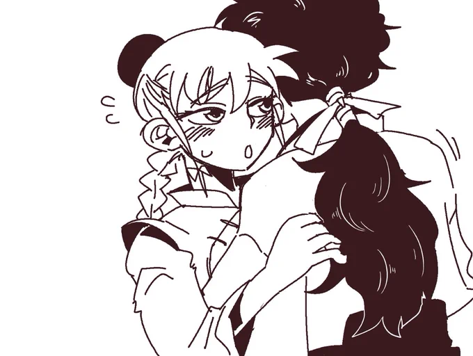 通話中に描いた雑描き蘭ミャオ ケンカしながらイチャイチャしてほしいわね